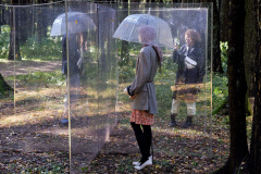 Stand for Safe Socialization. 2020. Installation at ChaShcha Exhibition, Pirogovo, Moscow. Mixed media